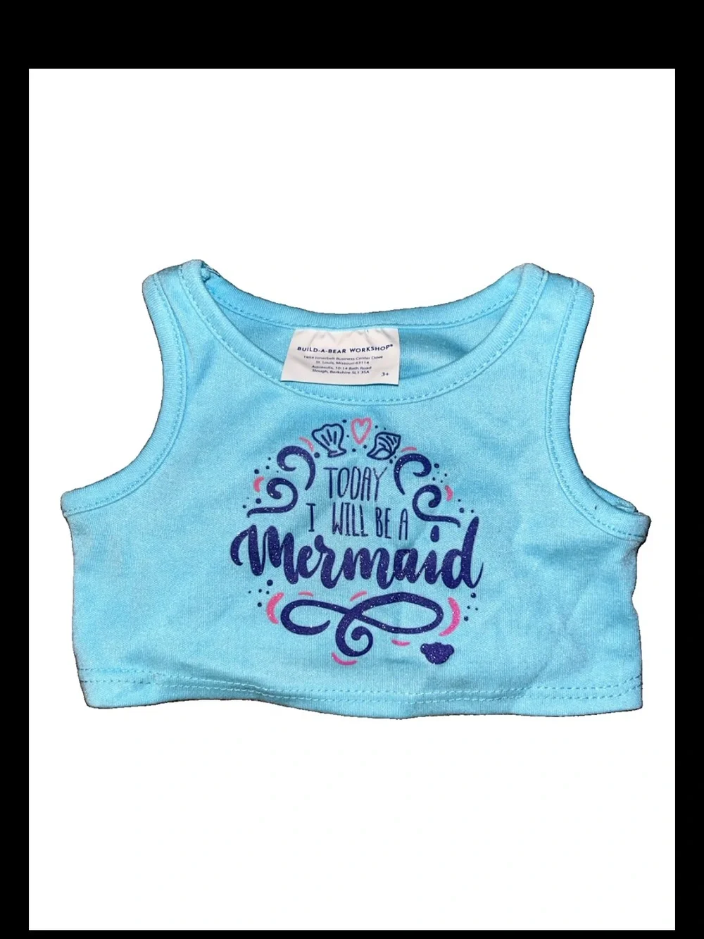 Build A Bear Workshop Mermaid Tank Top Shirt Today I Will Be A Mermaid Blue Top